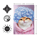 Hydrangea Cat Suede Flag House
