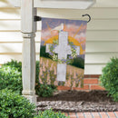 Blessed Cross Suede Flag Garden