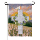 Blessed Cross Suede Flag Garden