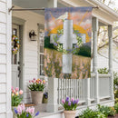 Blessed Cross Suede Flag House