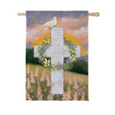 Blessed Cross Suede Flag House