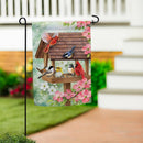 Bird Feeder Friends Suede Garden Flag Garden
