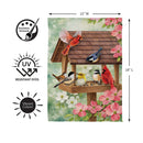 Bird Feeder Friends Suede Garden Flag Garden
