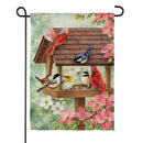Bird Feeder Friends Suede Garden Flag Garden