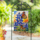 Bluebonnet & Butterfly Suede Garden Flag