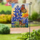 Bluebonnet & Butterfly Suede Garden Flag