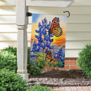Bluebonnet & Butterfly Suede Garden Flag