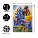 Bluebonnet & Butterfly Suede Garden Flag