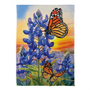Bluebonnet & Butterfly Suede Garden Flag