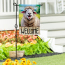 Happy Sheep Suede Garden Flag