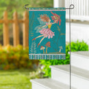 Garden Of Wonder Teal Suede Garden Flag