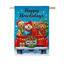 Happy Howlidays Suede Flag House