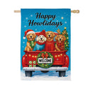 Happy Howlidays Suede Flag House