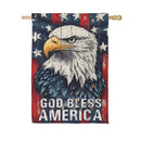 God Bless America Eagle Suede House Flag