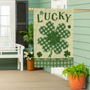 Lucky Clover Suede House Flag
