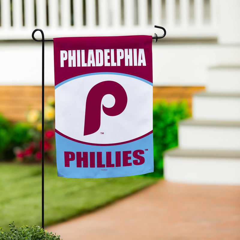 Philadelphia Phillies Throwback Suede Garden Flag
