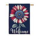 Patriotic Vibrant Sunflower Suede House Flag