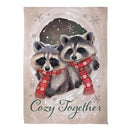 Winter Grove Raccoons Suede Flag House