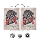 Winter Grove Raccoons Suede Flag House