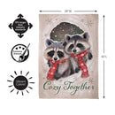 Winter Grove Raccoons Suede Flag House