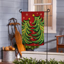 Twin Christmas Trees Suede Flag Garden