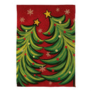 Twin Christmas Trees Suede Flag Garden