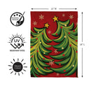 Twin Christmas Trees Suede Flag Garden