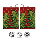 Twin Christmas Trees Suede Flag Garden