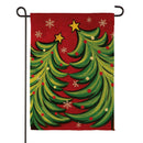 Twin Christmas Trees Suede Flag Garden