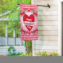 Checks & Swirls Valentines Suede House Flag