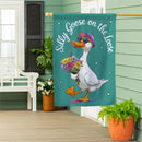 Silly Goose on the Loose Suede House Flag