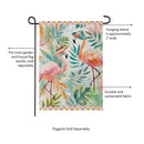 Palm Beach Flamingos Suede Garden Flag