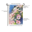 Chickadee Charm Blossoms Suede Garden Flag Garden