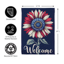 Patriotic Vibrant Sunflower Suede Garden Flag