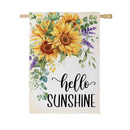 Hello Sunshine Sunflower Suede House Flag