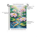 Lotus & Koi FIsh Suede Flag Garden