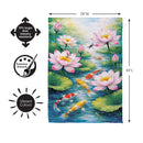 Lotus & Koi FIsh Suede Flag House
