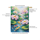 Lotus & Koi FIsh Suede Flag House