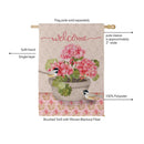 Potted Pink Germanium Suede Flag House