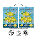 Hello Sunshine Lemons Suede Flag Garden