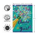 Cheers To The New Years Suede Flag Garden