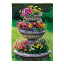 Garden Fountain Suede House Flag