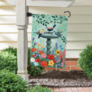 Cottage Garden Birdbath Suede Flag Garden
