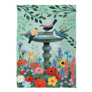 Cottage Garden Birdbath Suede Flag House