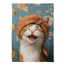 Christine The Joyful Cat Suede House Flag