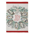 Joyful Oyster Wreath & Tree Front Back Suede Flag Garden