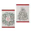 Joyful Oyster Wreath & Tree Front Back Suede Flag House
