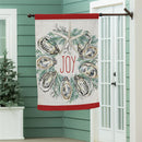 Joyful Oyster Wreath & Tree Front Back Suede Flag House