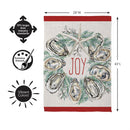 Joyful Oyster Wreath & Tree Front Back Suede Flag House