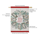 Joyful Oyster Wreath & Tree Front Back Suede Flag House